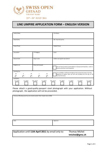 2011 Gstaad ENGLISH VERSION Line Umpire Application Form