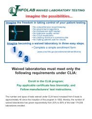 Waived laboratories must meet only the following ... - Infolab