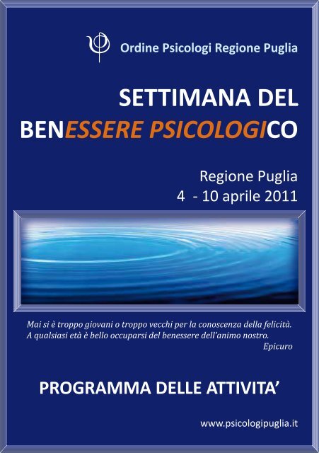 Settimana del Benessere Psicologico in Puglia - Lorita Tinelli