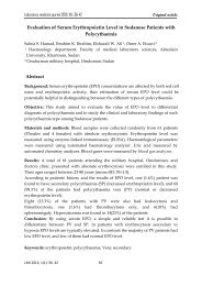 Evaluation of Serum Erythropoietin Level in Sudanese Patients with ...