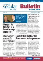 NSS Bulletin Autumn 09 - National Secular Society