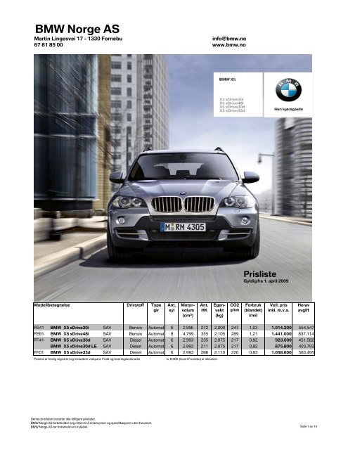 E70 - X5 04.2009 PDF grunnlag - BMW