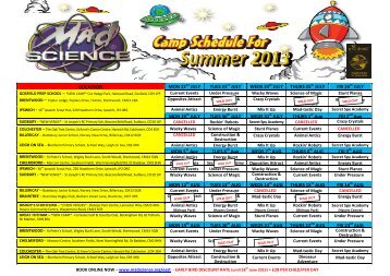 You'll find our Essex and Suffolk Summer Camps full ... - Mad Science