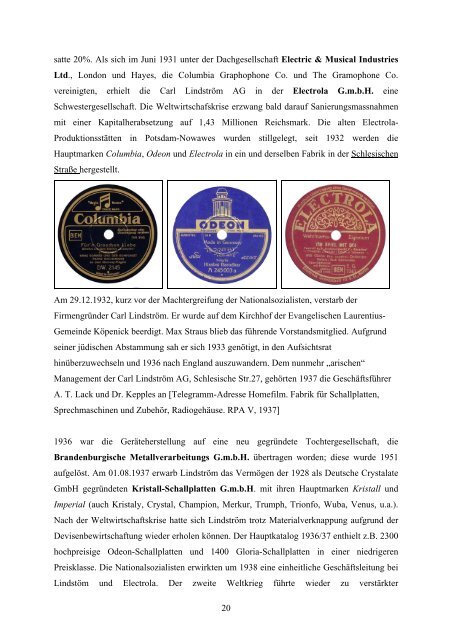 LINDSTRÖM (Carl Lindström) - Gesellschaft für Historische Tonträger