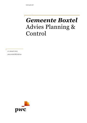 Rapport PWC - Gemeente Boxtel