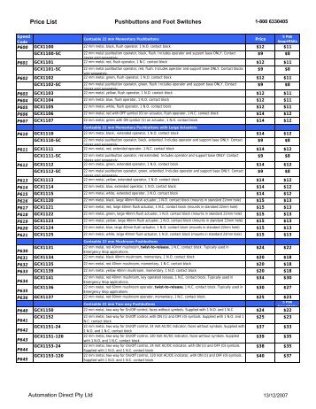 Price List - Automationdirect