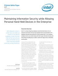 Maintaining Information Security while Allowing Personal ... - Intel