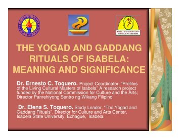 YOGAD AND GADDANG RITUALS I - SEAMEO