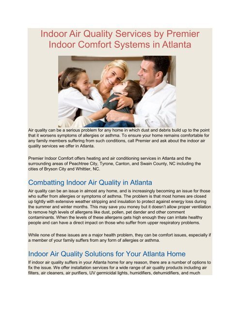 Indoor Air Quality Water Heater Services Kudzu