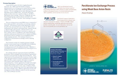 Perchlorate Ion Exchange Process using Weak Base ... - Purolite