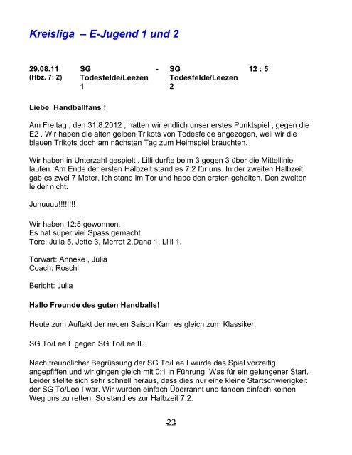 2. Ausgabe 08.09.2012 - SG To/Lee