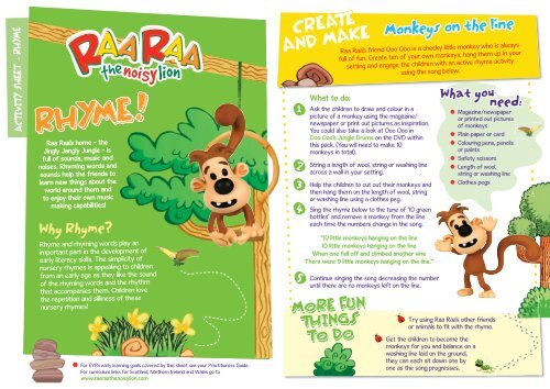 Rhyme Activity Sheet - The Communication Trust
