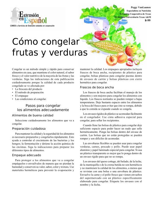 Como Congelar Frutas y Verduras
