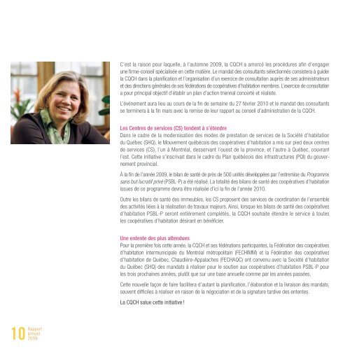 Rapport annuel 2009 - CoopÃ©ratives d'habitation