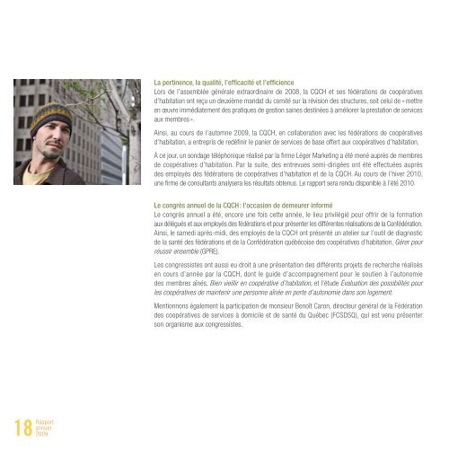 Rapport annuel 2009 - CoopÃ©ratives d'habitation