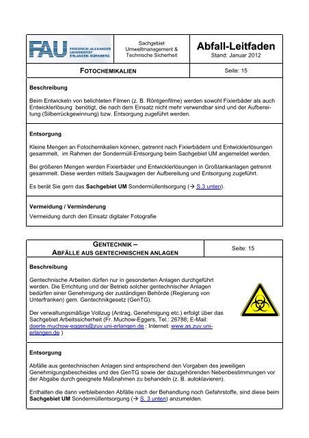 Abfall- Leitfaden - Sachgebiet Umweltmanagement und Technische ...