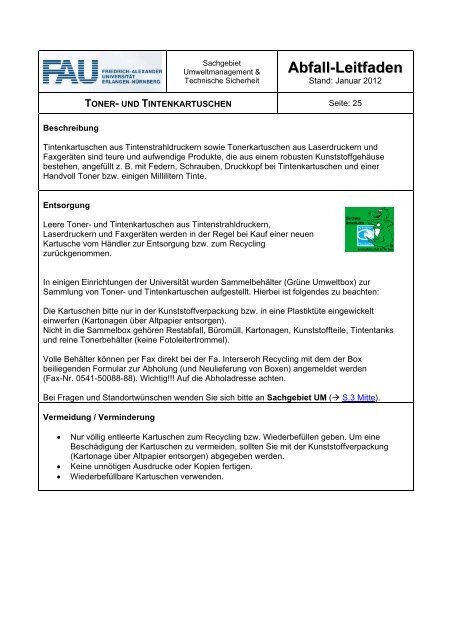 Abfall- Leitfaden - Sachgebiet Umweltmanagement und Technische ...