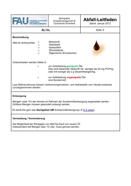 Abfall- Leitfaden - Sachgebiet Umweltmanagement und Technische ...