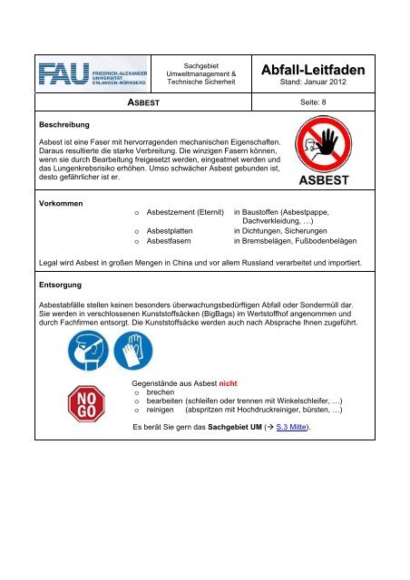 Abfall- Leitfaden - Sachgebiet Umweltmanagement und Technische ...