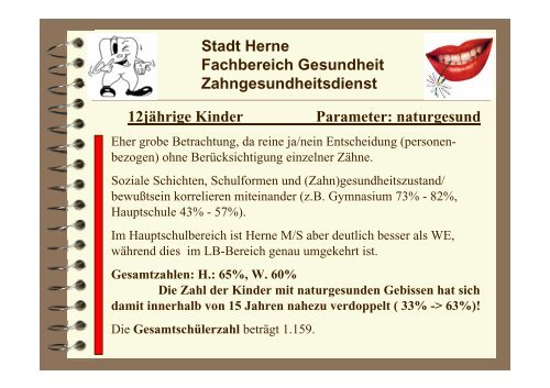 Gesundheitsbericht Zahngesundheit in Herne 2008/2009