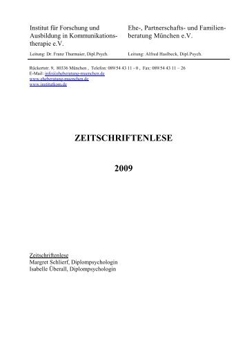 Zeitschriftenlese 2009 - Bundesverband Katholischer Ehe-, Familien