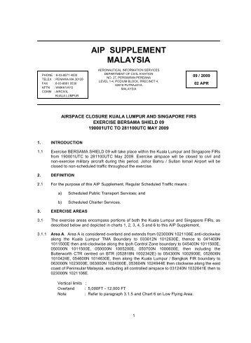 Airspace Closure Kuala Lumpur And Singapore FIRs