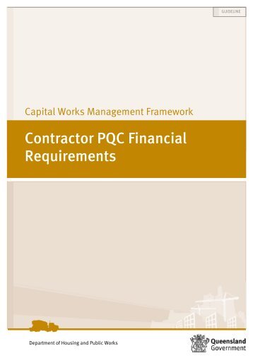 Contractor PQC Financial Requirements - Department of Housing ...