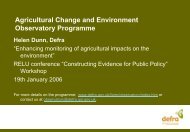 Agricultural Change and Environment Observatory Programme