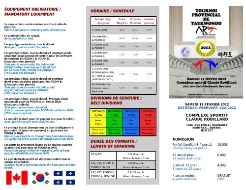 Tournoi Provincial TKD ART LanaudiÃ¨re - Taekwondo QuÃ©bec