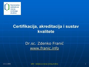 Certifikacija, akreditacija i sustav kvalitete