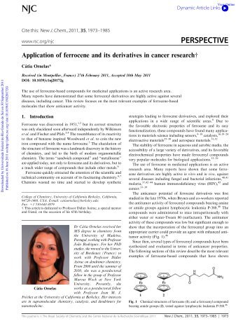 Application of ferrocene and its derivatives in cancer research