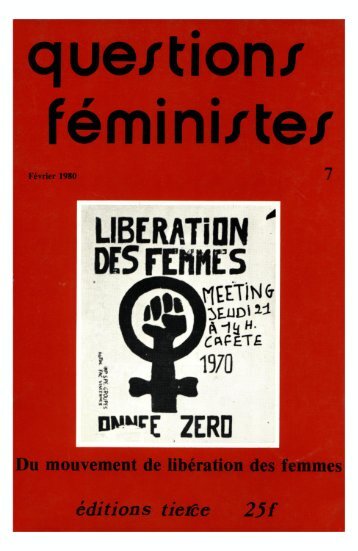 Questions FÃ©ministes nÂ°7, FÃ©vrier 1980 - ressourcesfeministes