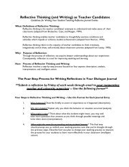 Reflective Thinking (and Writing) as Teacher Candidates