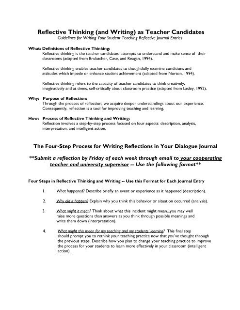 reflective essay on teacher