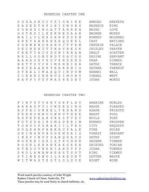 Nehemiah Word Search Puzzles Woodbine Church Of Christ nehemiah-word-search-puzzles-woodbine-church-of-christ