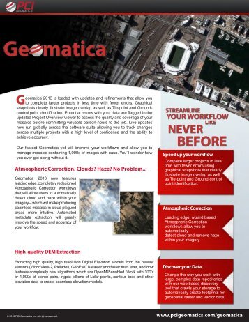 Geomatica 2013 Flyer - PCI Geomatics
