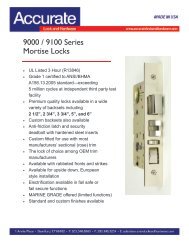 9000 / 9100 Series Mortise Locks - Accurate Lock and Hardware