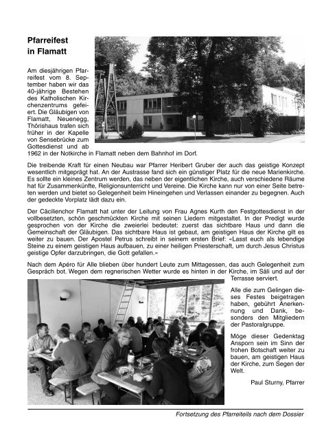 Pfarrblatt Oktober 2013 - Pfarrei Wünnewil-Flamatt