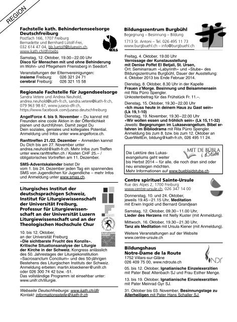 Pfarrblatt Oktober 2013 - Pfarrei Wünnewil-Flamatt