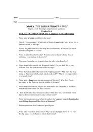 Answer Key To Questions On The Film Sexual Encounters Of The