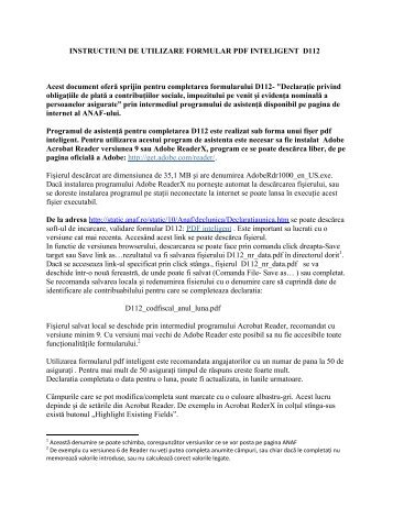 Declaratia 112 - instructiuni de completare (pdf) - finantesm.ro