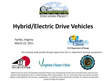 Hybrid/Electric Drive Vehicles - Virginia Clean Cities