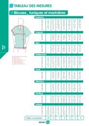 TABLEAU DES MESURES Blouses , tuniques et mariniÃ¨res - Realme