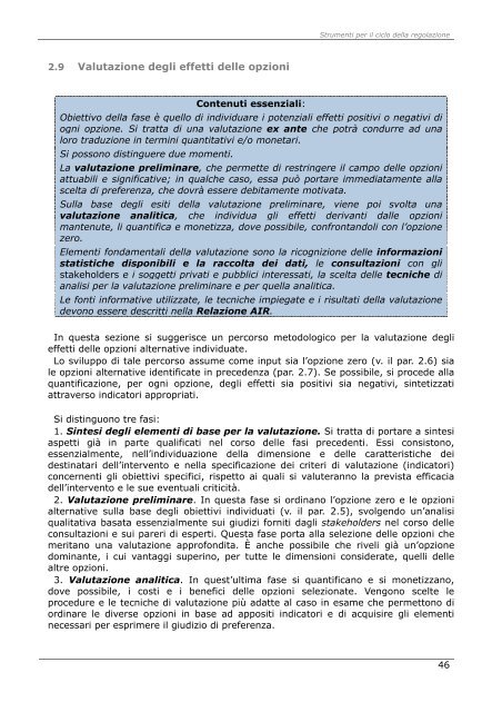 STRUMENTI PER IL CICLO DELLA REGOLAZIONE - Governo Italiano