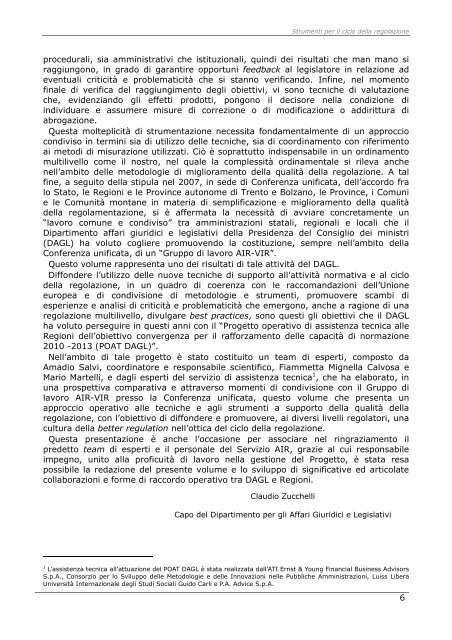 STRUMENTI PER IL CICLO DELLA REGOLAZIONE - Governo Italiano
