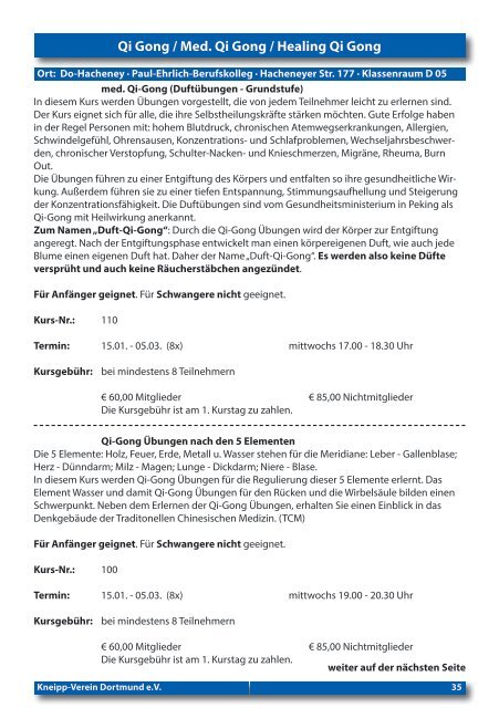 aktuelle Programm - Kneipp Verein Dortmund e.V