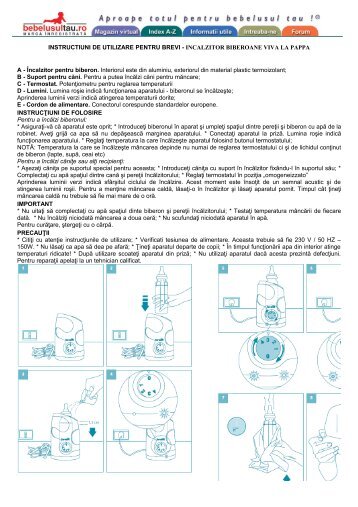 INSTRUCTIUNI DE UTILIZARE PENTRU BREVI ... - Bebelusul tau