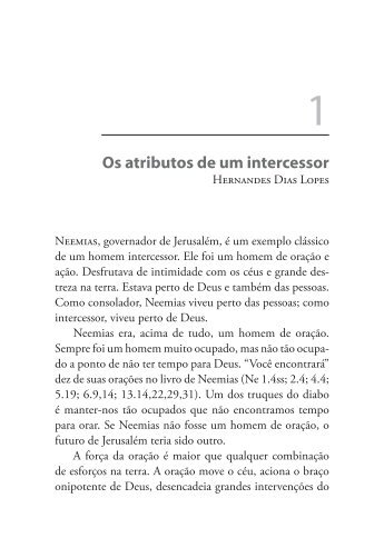 Os atributos de um intercessor