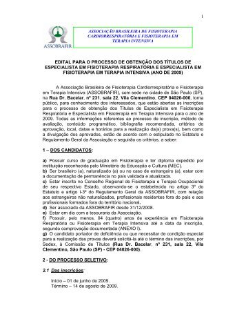 1 EDITAL PARA O PROCESSO DE OBTENÃÃO DOS ... - Assobrafir