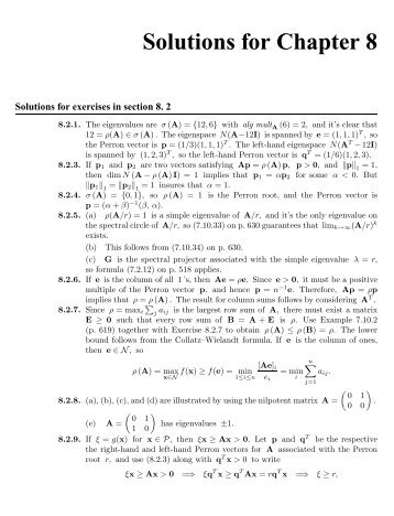 Solutions for Chapter 8 - Matrix Analysis & Applied Linear Algebra